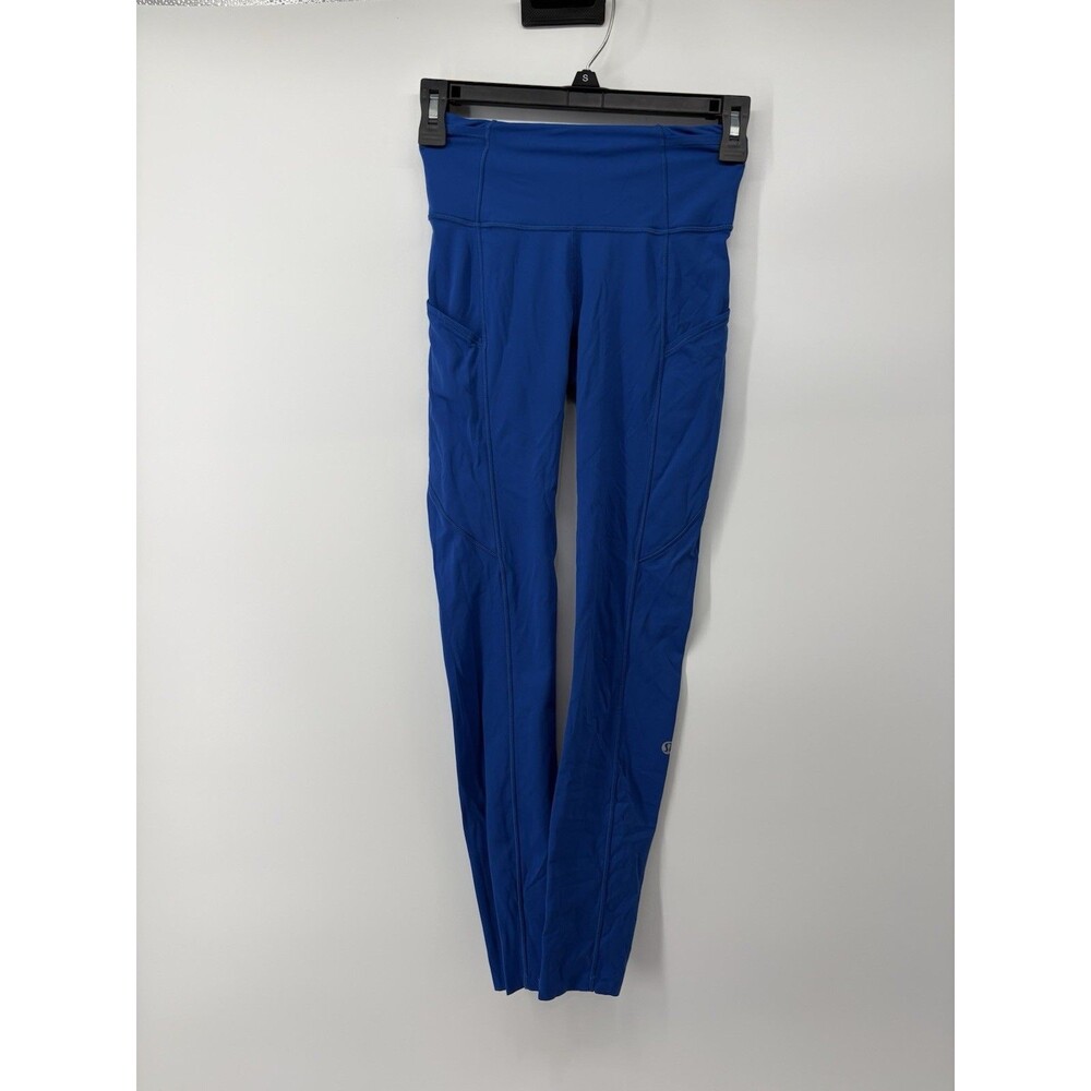 Lululemon Fast and Free Tight II 25" Non-Reflective Nulux Blue Size 2 *Small Rip